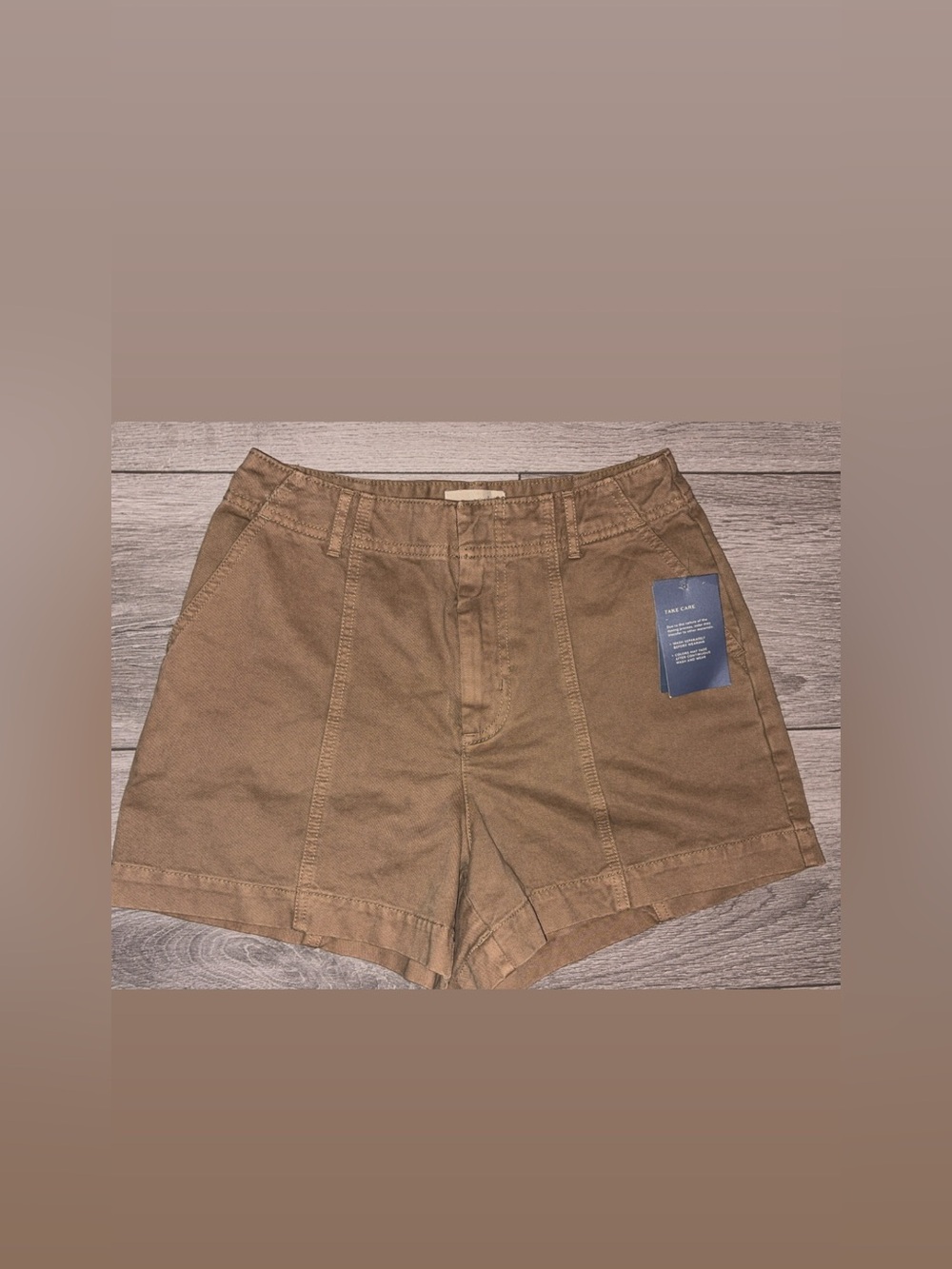 Universal Thread Women’s Brown Chino Shorts High Rise Size 2 Cotton Twill New!